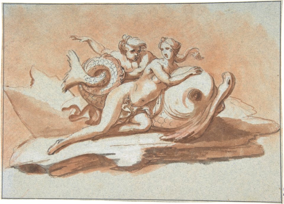 A Sea Nymph and a Triton on a Dolphin MET DP804013