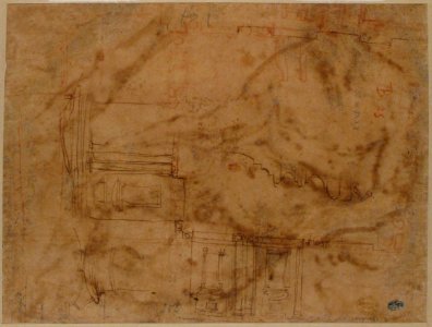 A River God (recto); Sketches for the Vestibule of the Laurenziana, Florence (verso) MET 1975.131.2 VERSO