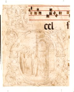 Decorated Initial with Scene of Christ Entering the Temple. MET 39J 101r2m
