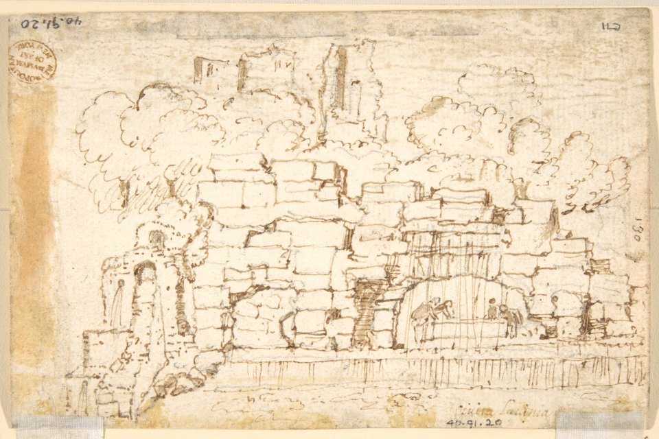 Landscape near Rome; verso- Fountain MET DP809874