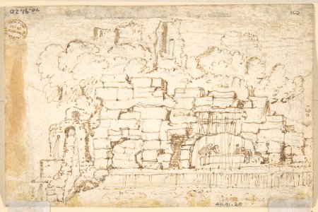 Landscape near Rome; verso- Fountain MET DP809874