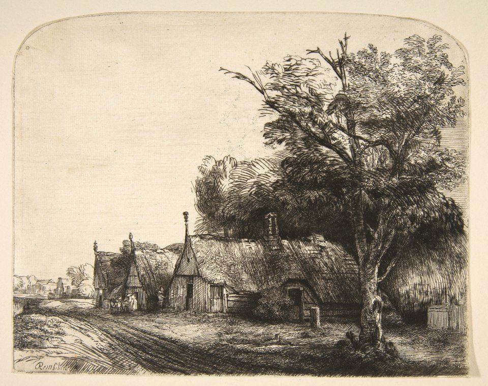 Landscape with Three Gabled Cottages Beside a Road MET DP814760