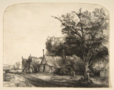 Landscape with Three Gabled Cottages Beside a Road MET DP814760