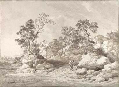 Landscape near Mödling with figures MET DP806827