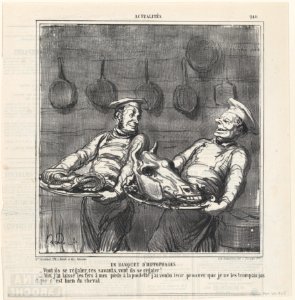 A horsemeat banquet, from 'News of the day,' published in Le Charivari, March 29, 1865 MET DP877354