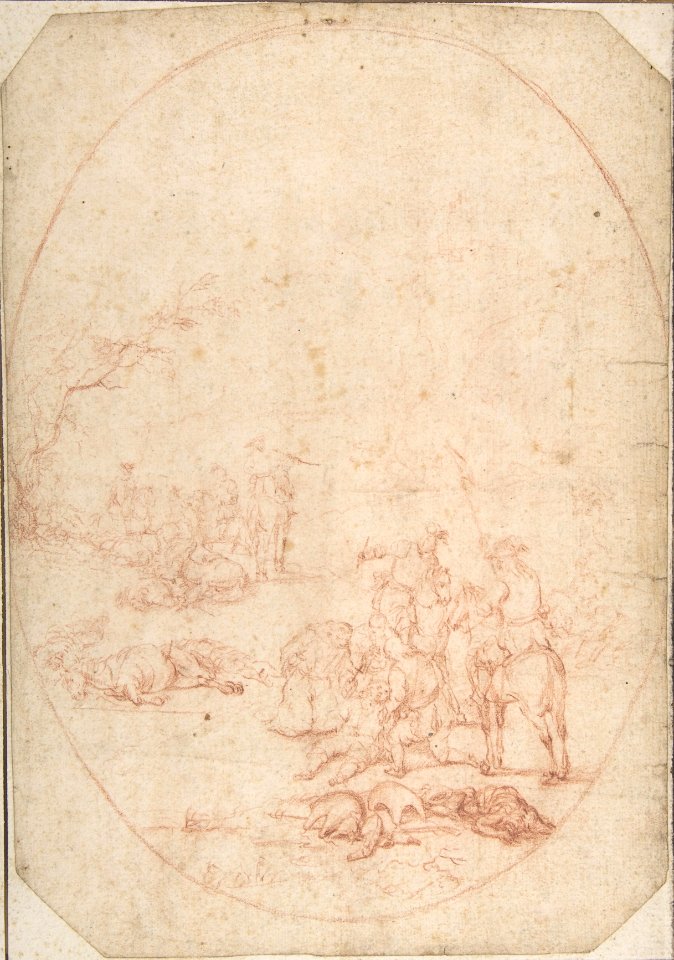 Landscape with Soldiers Helping the Wounded after a Battle MET DP808754