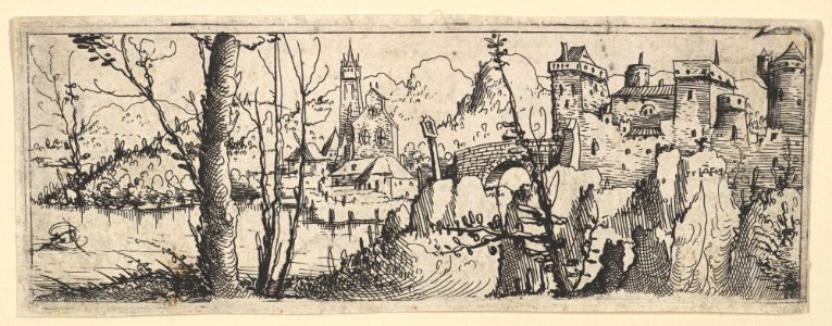 Landscape with Fort and a Church on a River MET DP823099
