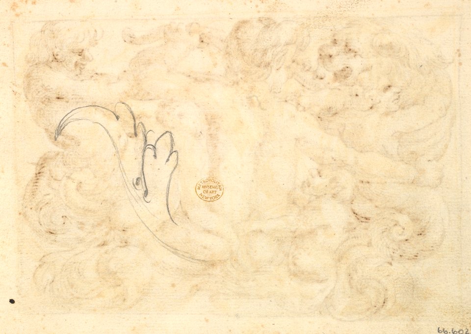 Horizontal Panel Design with Five Hybrid Creatures and a Lion. MET DP824448