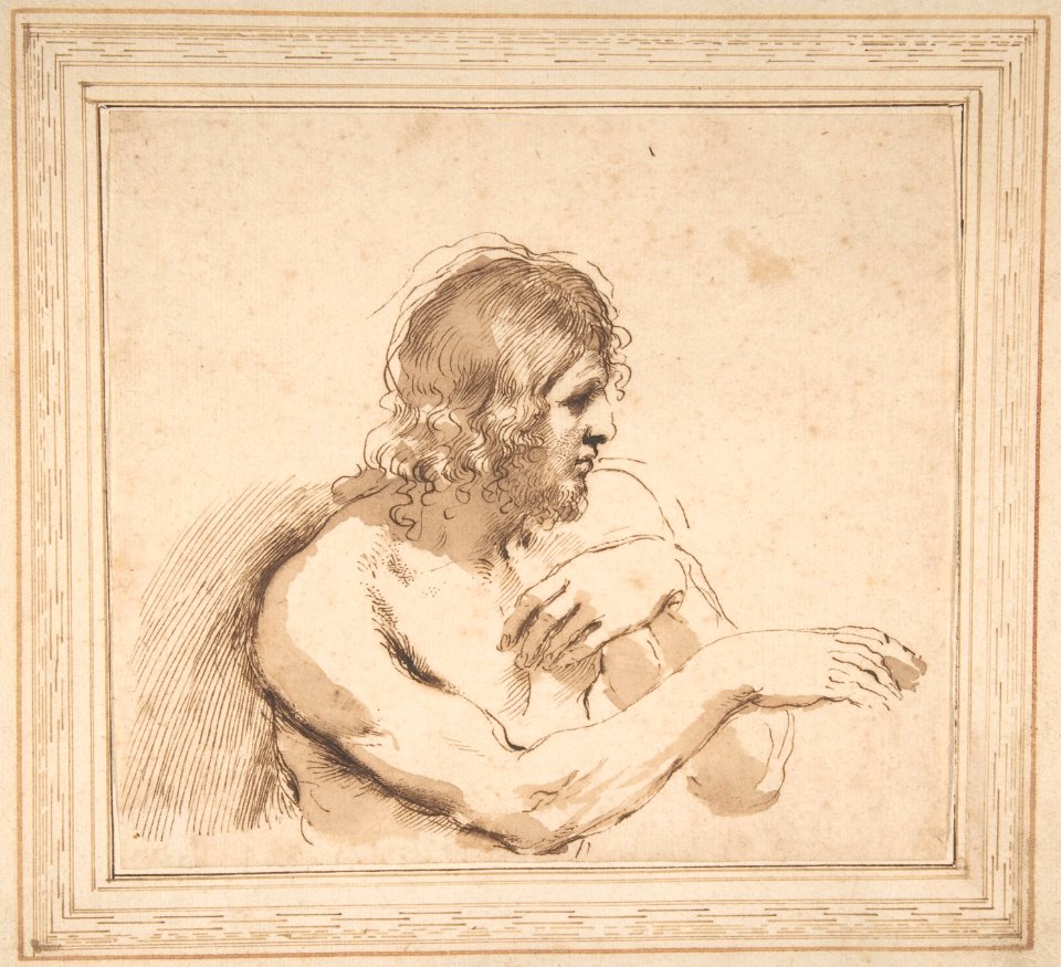 Half-Figure of a Nude Man Facing Right MET DP810218