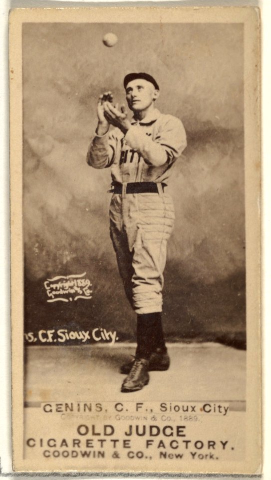 C. Frank Genins, Center Field, Sioux City Corn Huskers, from the Old Judge series (N172) for Old Judge Cigarettes MET DP846444