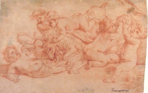 Five Putti Playing with a Goat (Bacchanalia) MET 64.136.4