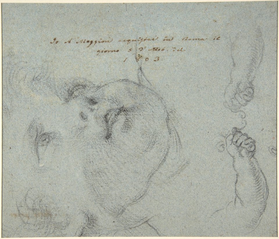 Head of a Woman (recto); Head of a Child, Study of Children's Forearms (verso) MET DP809490