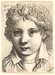 Head of a young girl wearing a jeweled headdress MET DP823785