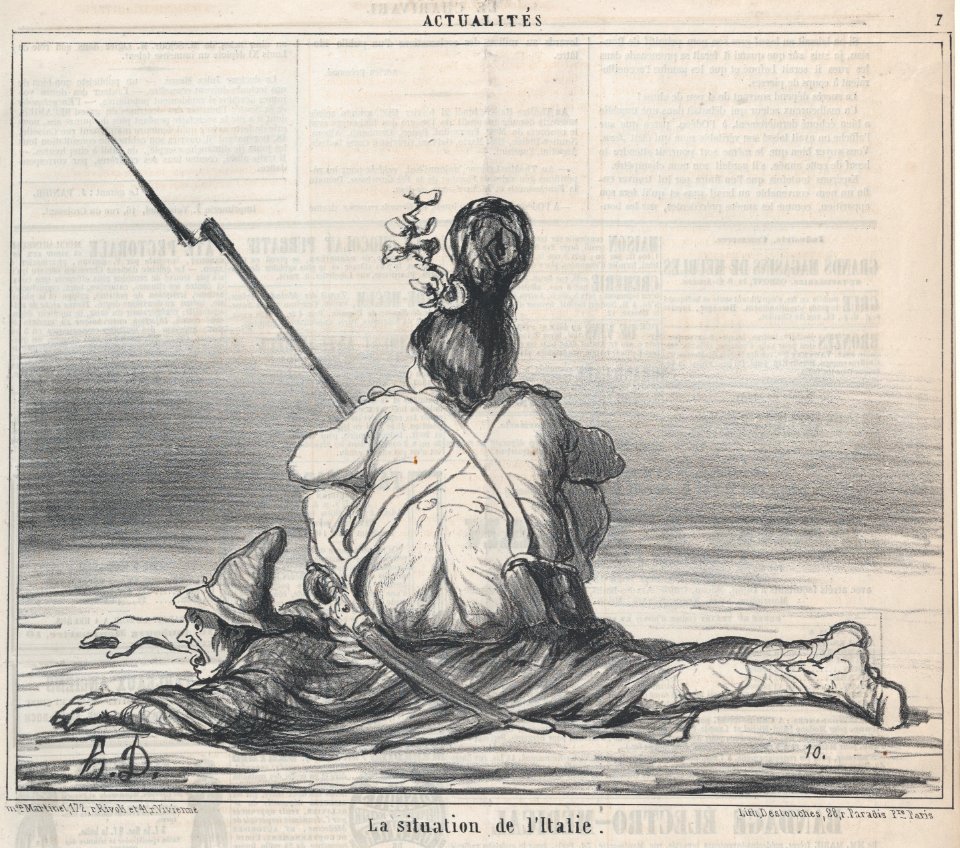 La situation de l'Italie, from Actualités, published in Le Charivari, February 21, 1859 MET DP876820