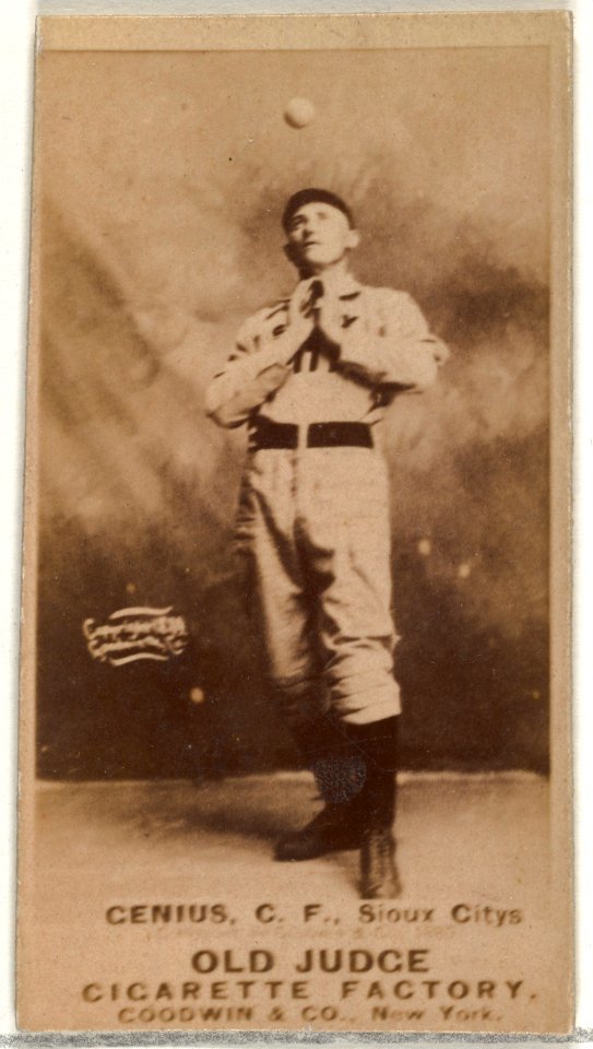 C. Frank Genins, Center Field, Sioux City Corn Huskers, from the Old Judge series (N172) for Old Judge Cigarettes MET DP846465