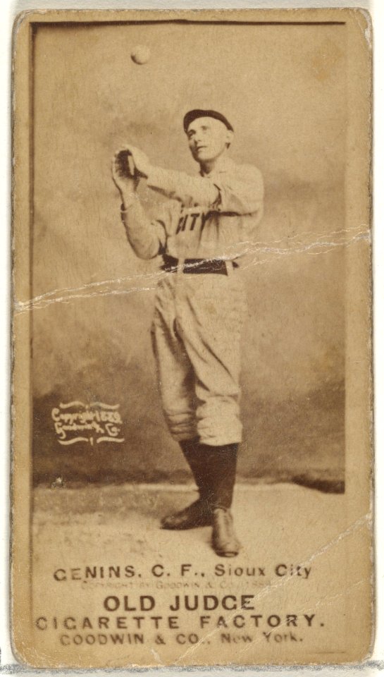C. Frank Genins, Center Field, Sioux City Corn Huskers, from the Old Judge series (N172) for Old Judge Cigarettes MET DP846467
