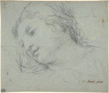 Head of a Woman (recto); Head of a Child, Study of Children's Forearms (verso) MET DP809489