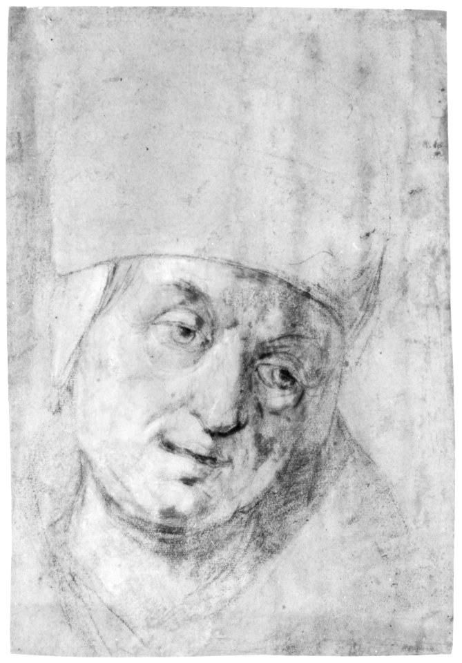 Head of a Pope(?) (recto); Two Studies of Left Hand (verso) MET 271665