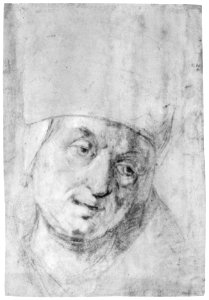 Head of a Pope(?) (recto); Two Studies of Left Hand (verso) MET 271665