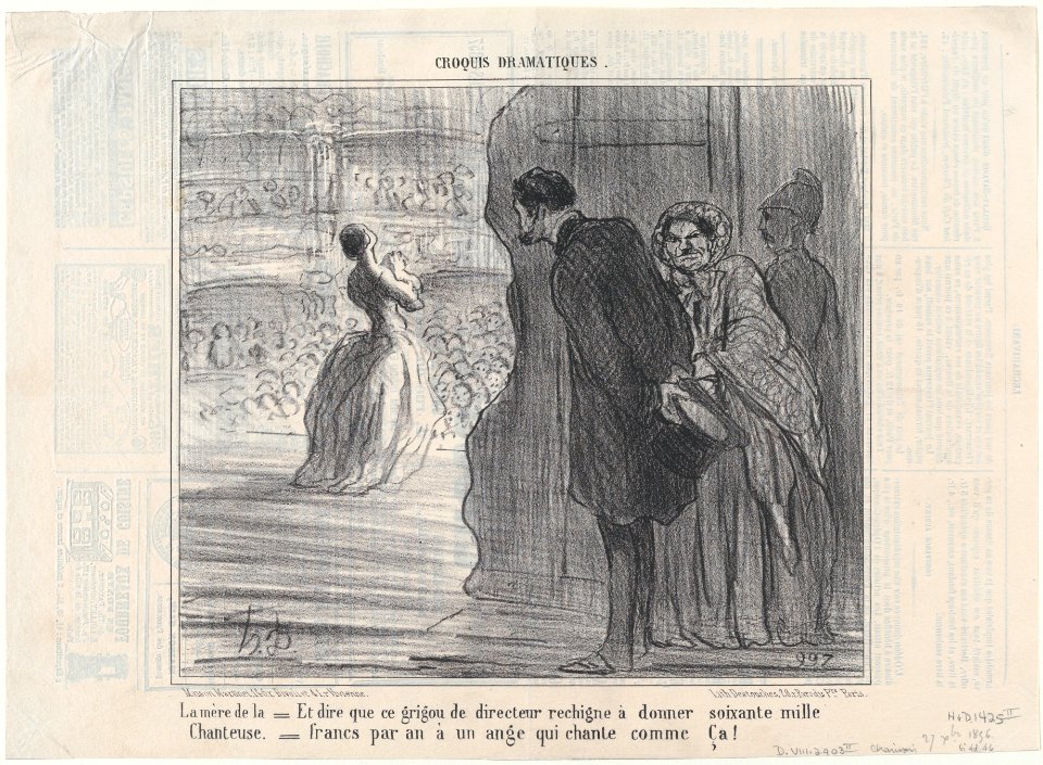 La mère de la chanteuse, from Croquis Dramatiques, published in Le Charivari, december 27, 1856 MET DP876513