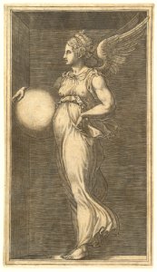 Female Winged Allegorical Figure Holding a Sphere MET DP821345