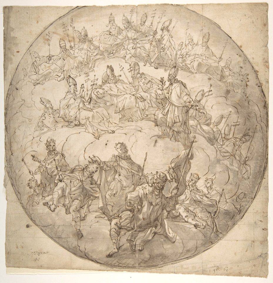 Kings, Bishops and Popes- design for ceiling. MET DP810706