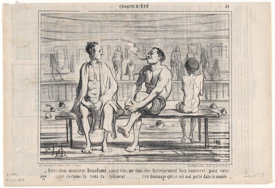 Dites donc monsieur Beaufumé..., from Croquis d'Été, published in Le Charivari, July 17, 1858 MET DP876730