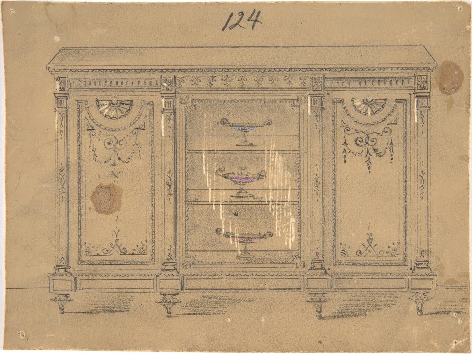 Cabinet Design with Glass Center Door MET DP806630
