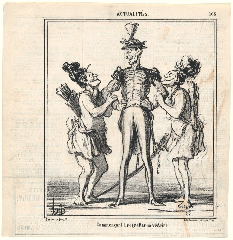 Beginning to regret his victory, from 'News of the day,' published in Le Charivari, May 4, 1868 MET DP877707