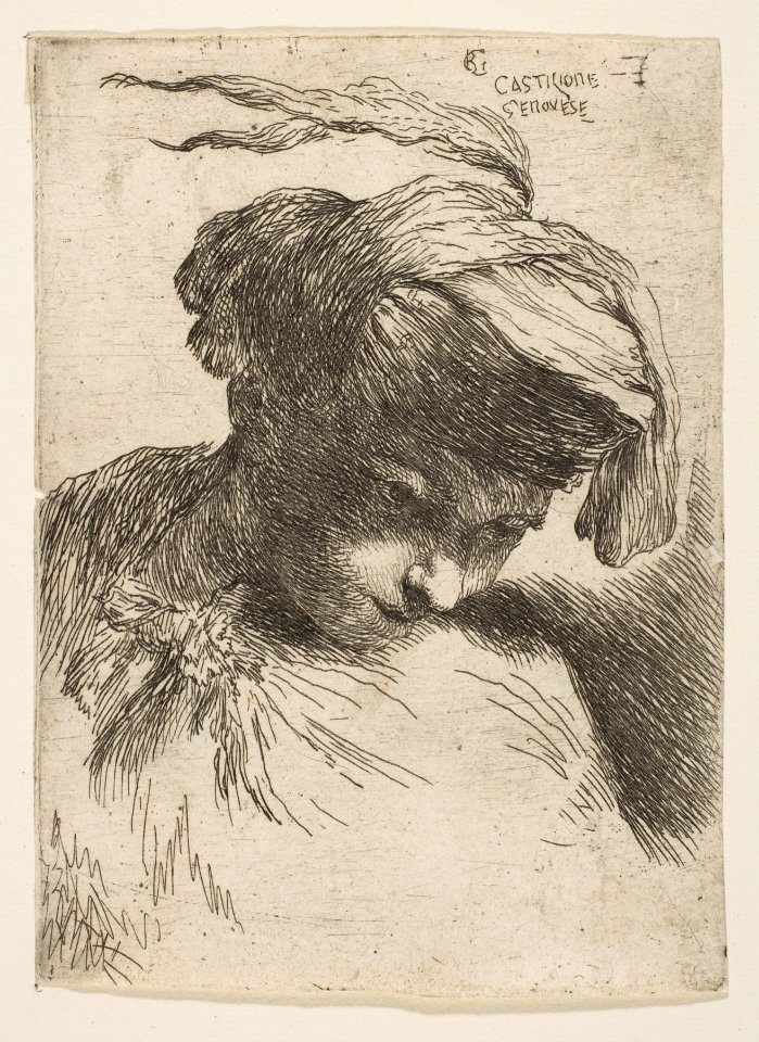 Head of a young Man with Head bowed, facing right MET DP816528