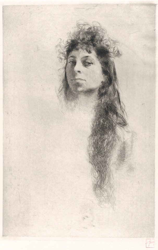 Head of a Girl with Long Hair MET DP875949
