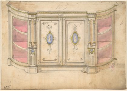 Cabinet Design with Doors Adorned with Porcelain Plaques MET DP806536