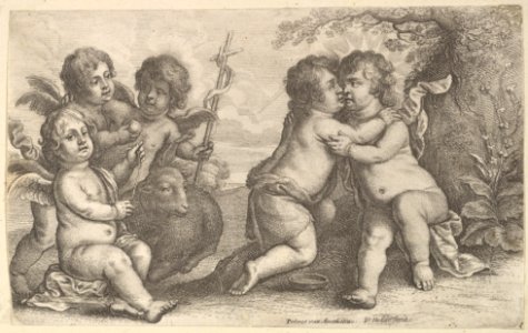 Jesus and St. John embracing, with Cherubs MET DP822969