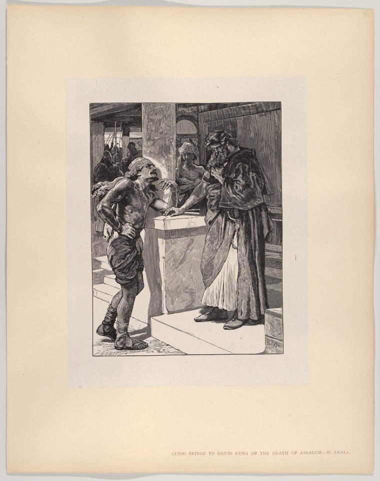 Cushi Brings to David News of the Death of Absalom (Dalziels' Bible Gallery) MET DP835889