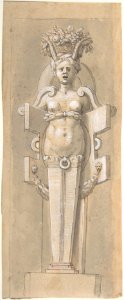 Female Term encased by a Strapwork Panel MET DP807677