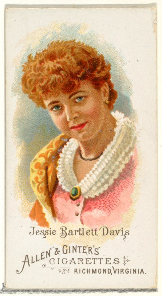 Jessie Bartlett Davis, from World's Beauties, Series 1 (N26) for Allen & Ginter Cigarettes MET DP838091
