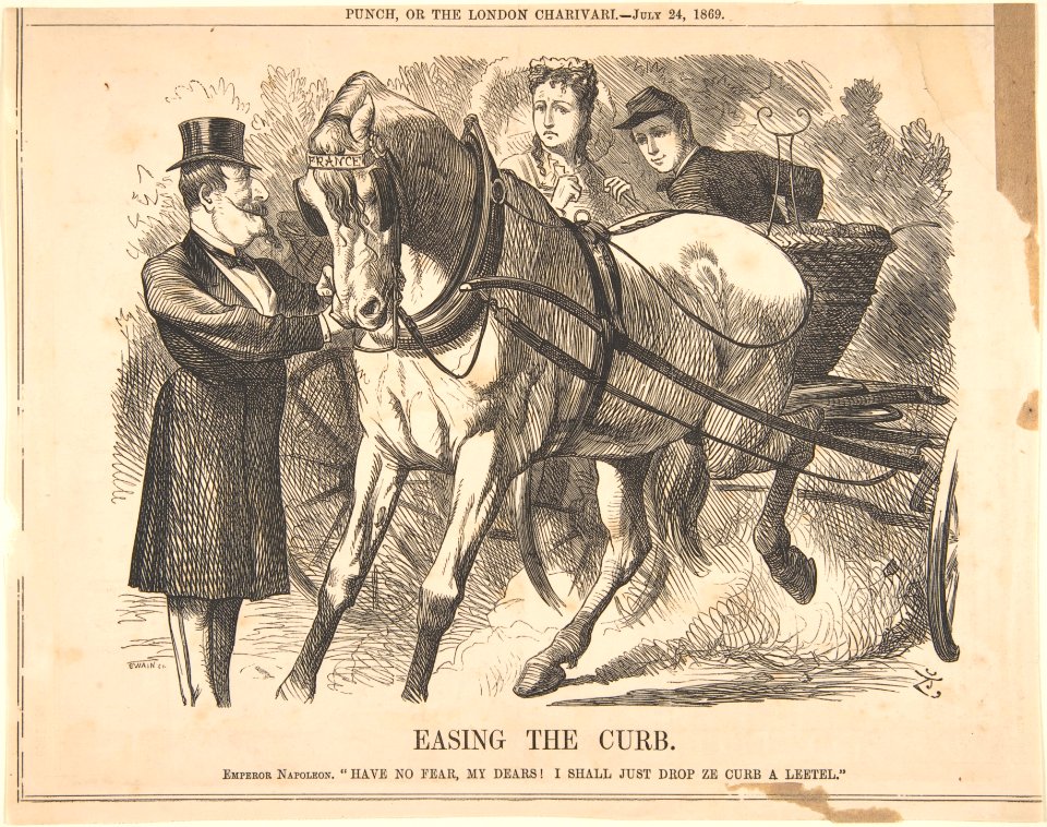 Easing the Curb (Punch, July 24, 1869) MET DP801575
