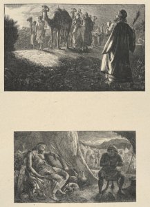 Isaac Meeting Rebekah–Esau Selling His Birthright (Dalziels' Bible Gallery) MET DP835842