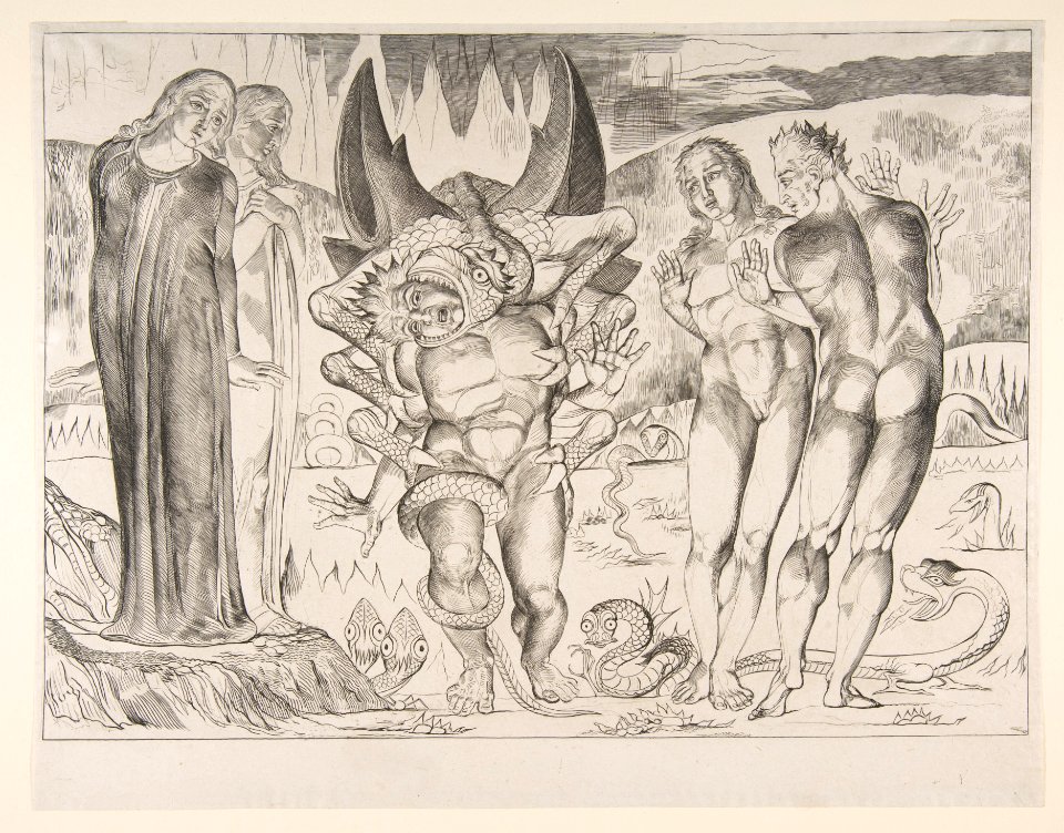 Circle of Theives- Agnello Brunelleschi Attacked By a Six-Footed Serpent , from Dante's Inferno, Canto XXVV MET DP816844