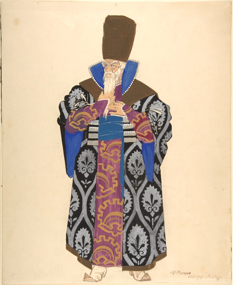 Costume Study for Robed Boyar with White Beard MET DP800658