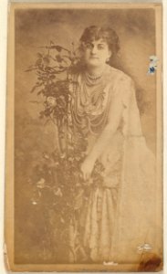 Actress holding floral vines, from the Actresses series (N668) MET DPB869949