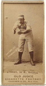 Joseph "Joe" Strauss, 3rd Base, Omaha Omahogs- Lambs, from the Old Judge series (N172) for Old Judge Cigarettes MET DP846339