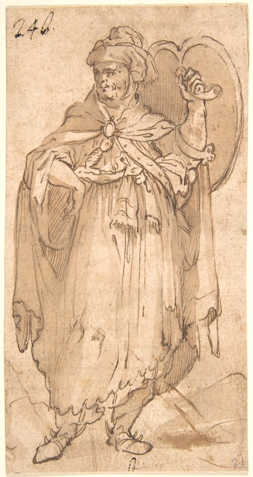Man in Turkish Costume Holding a Shield MET DP801702