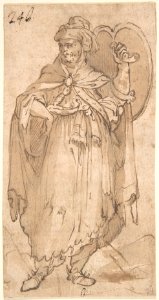 Man in Turkish Costume Holding a Shield MET DP801702