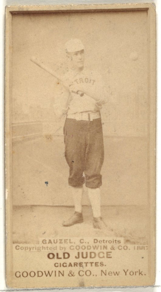 Charles William "Charlie" Ganzel, Catcher, Detroit Wolverines, from the Old Judge series (N172) for Old Judge Cigarettes MET DP846279