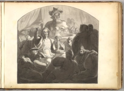 Speaker Addressing Male Figures Gathered at Night Around a Fountain (in Sketch Book With Drawings on Twenty-six Leaves) MET DP826416
