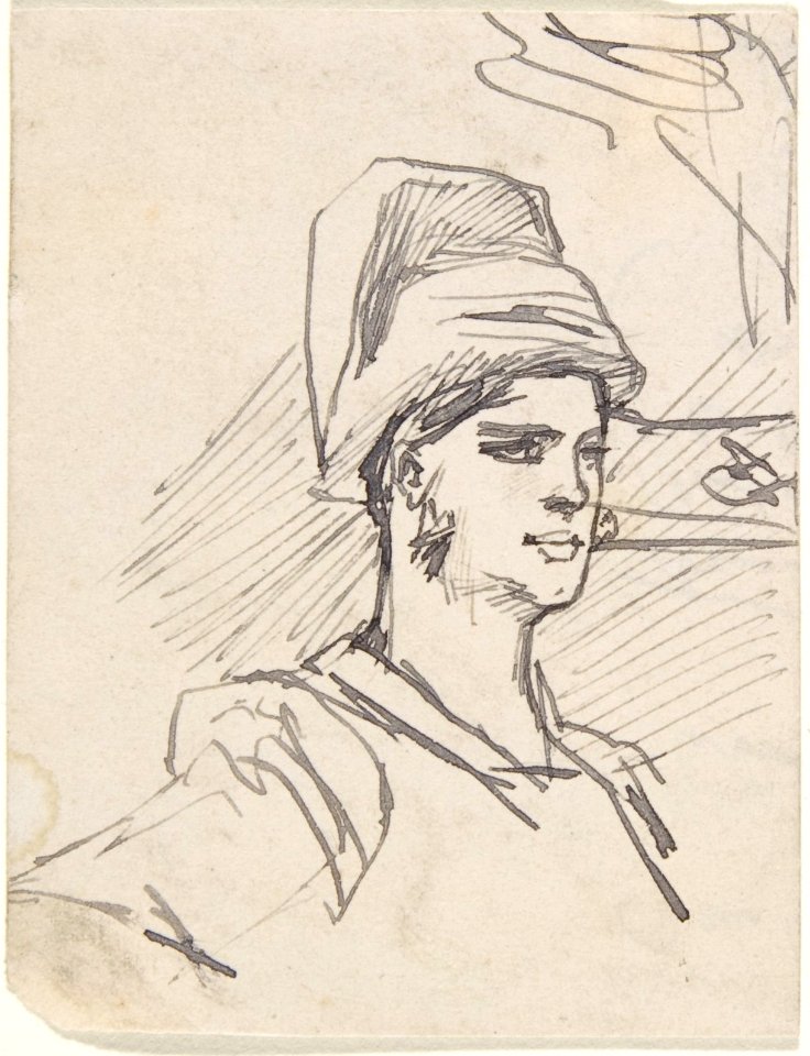 Study of Head and Shoulders of Woman with Headdress MET DP802644