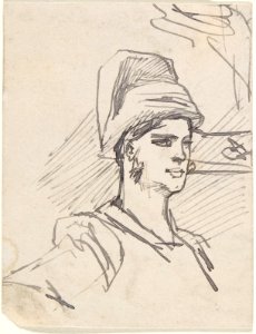 Study of Head and Shoulders of Woman with Headdress MET DP802644