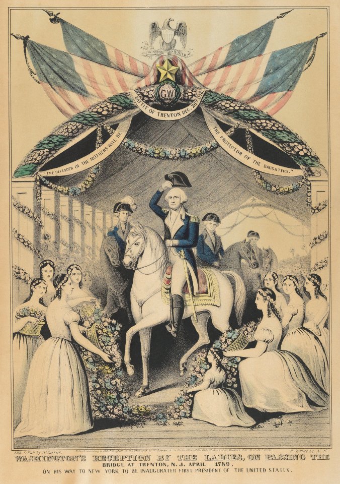 Washington's Reception by the Ladies on Passing the Bridge at Trenton, N.J., April 1789, on His Way to be Inaugurated First President of the United States MET DP853578