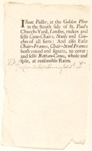 Trade Card of Isaac Puller, Furniture Maker MET DP158923